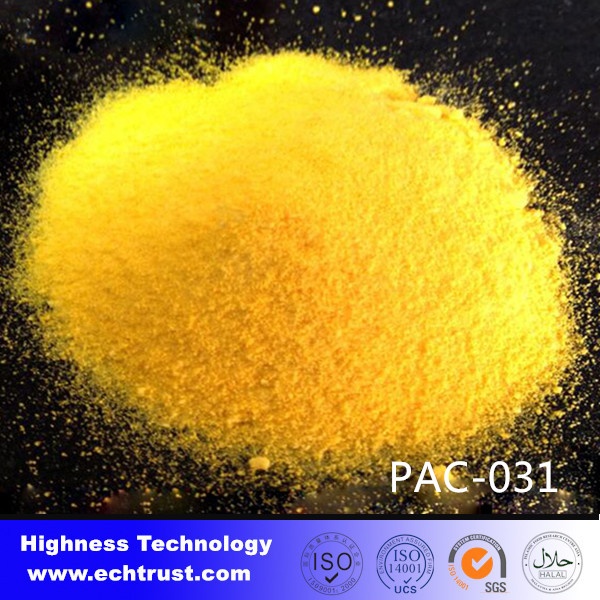 Polyaluminum chloride for water decoloring PAC031